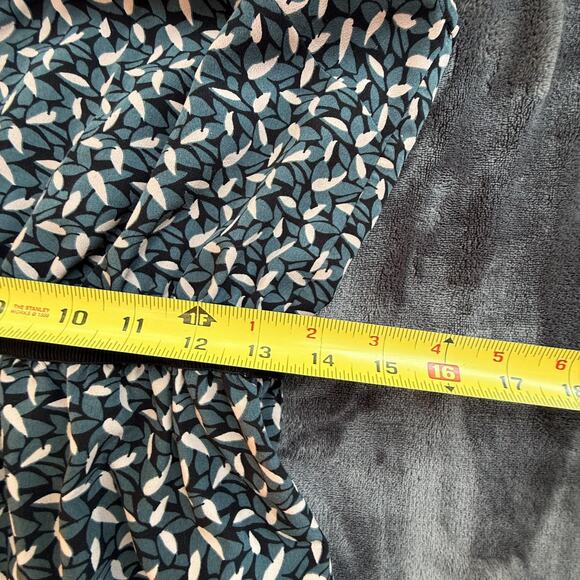 LOFT Dress Womens‎ Small Leaf Print Short Sleeve Belted Knee Length Polyester - Picture 7 of 12